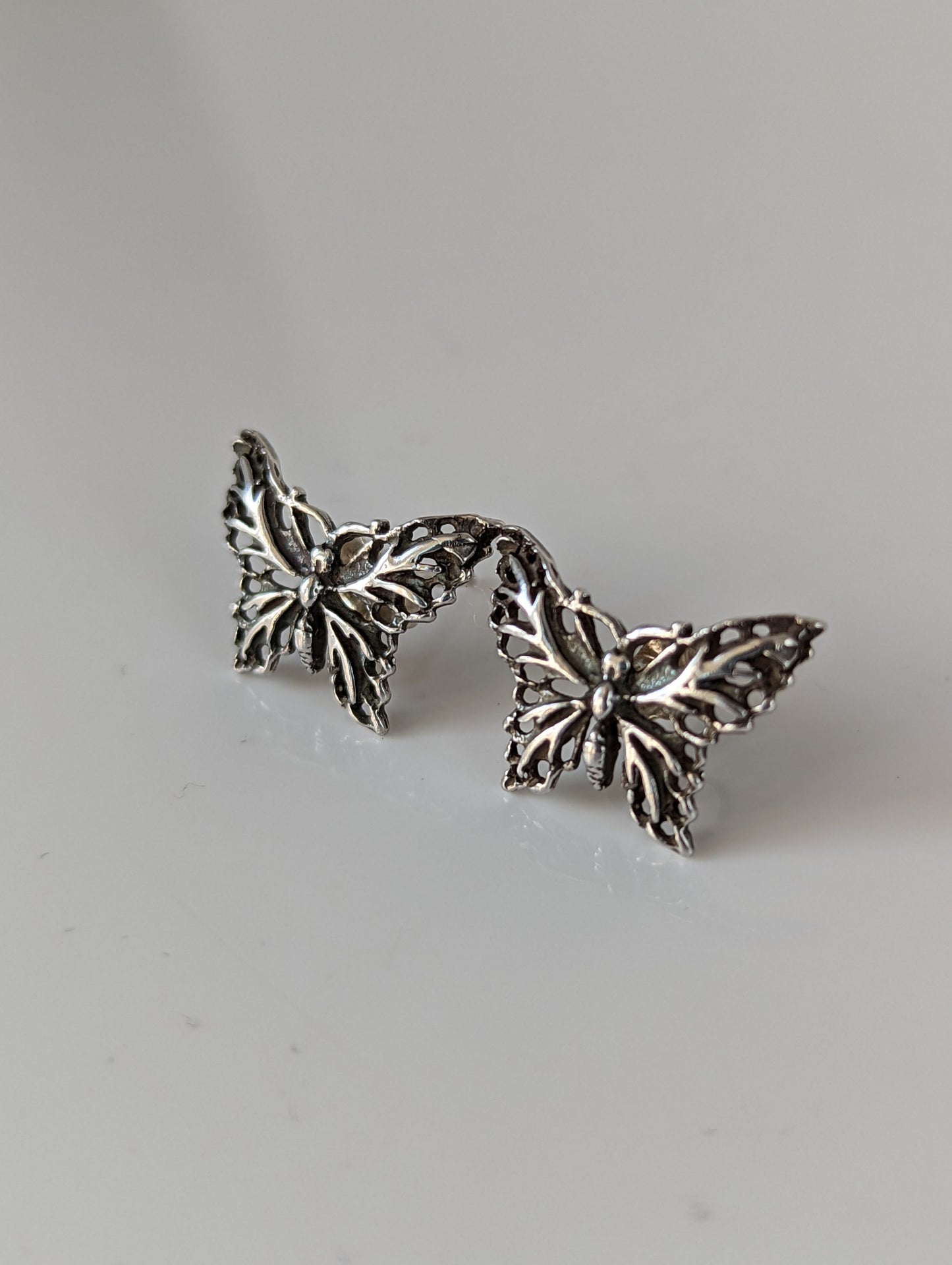 Silver Steed Butterfly Stud Earrings