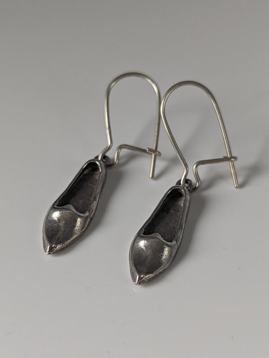 Silver Steed Slipper Silver Dropped Earrings