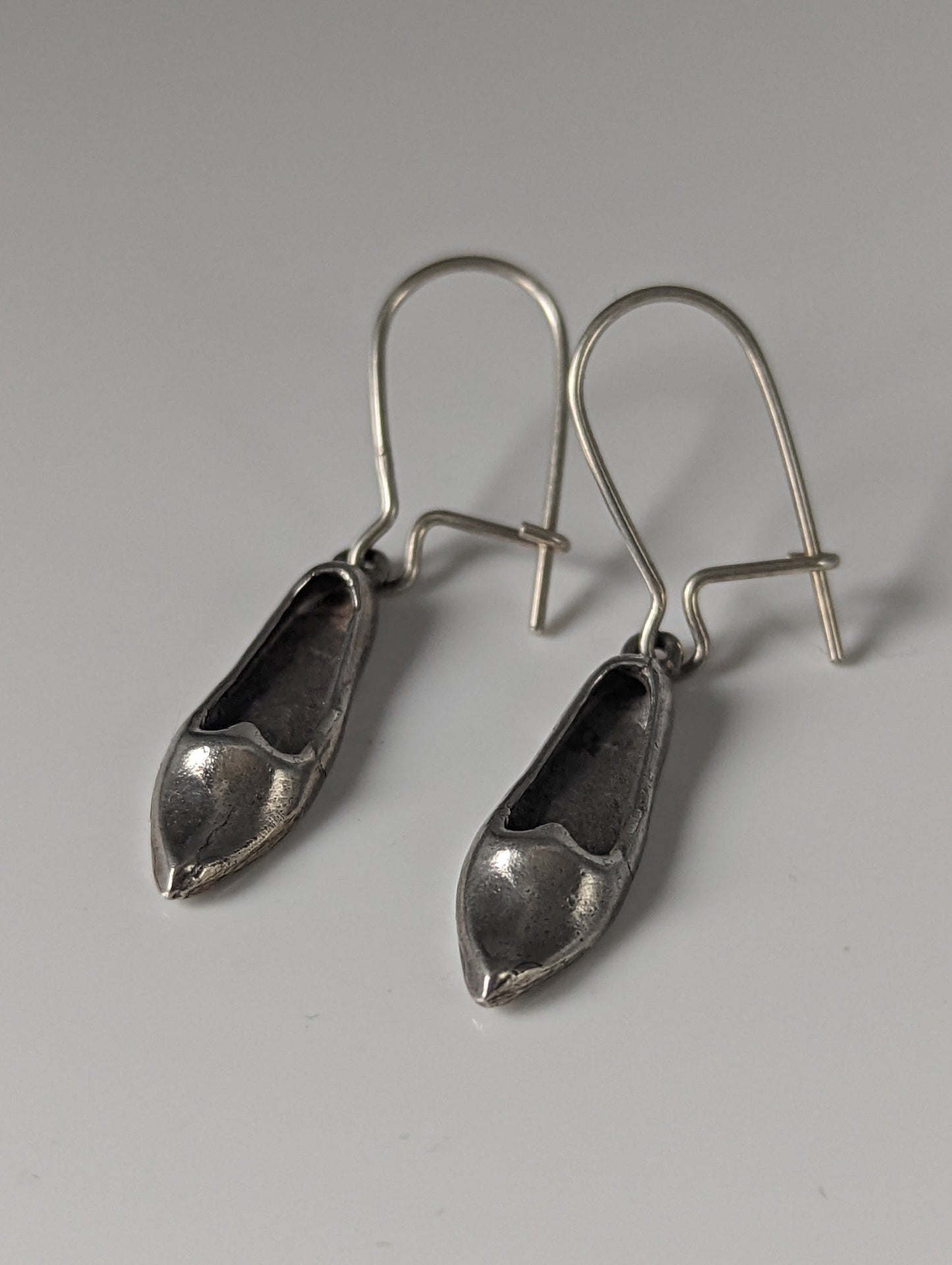Silver Steed Slipper Silver Dropped Earrings