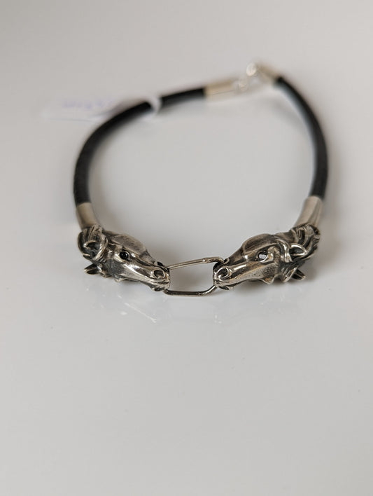 Silver Steed Horse Head Link Bracelet