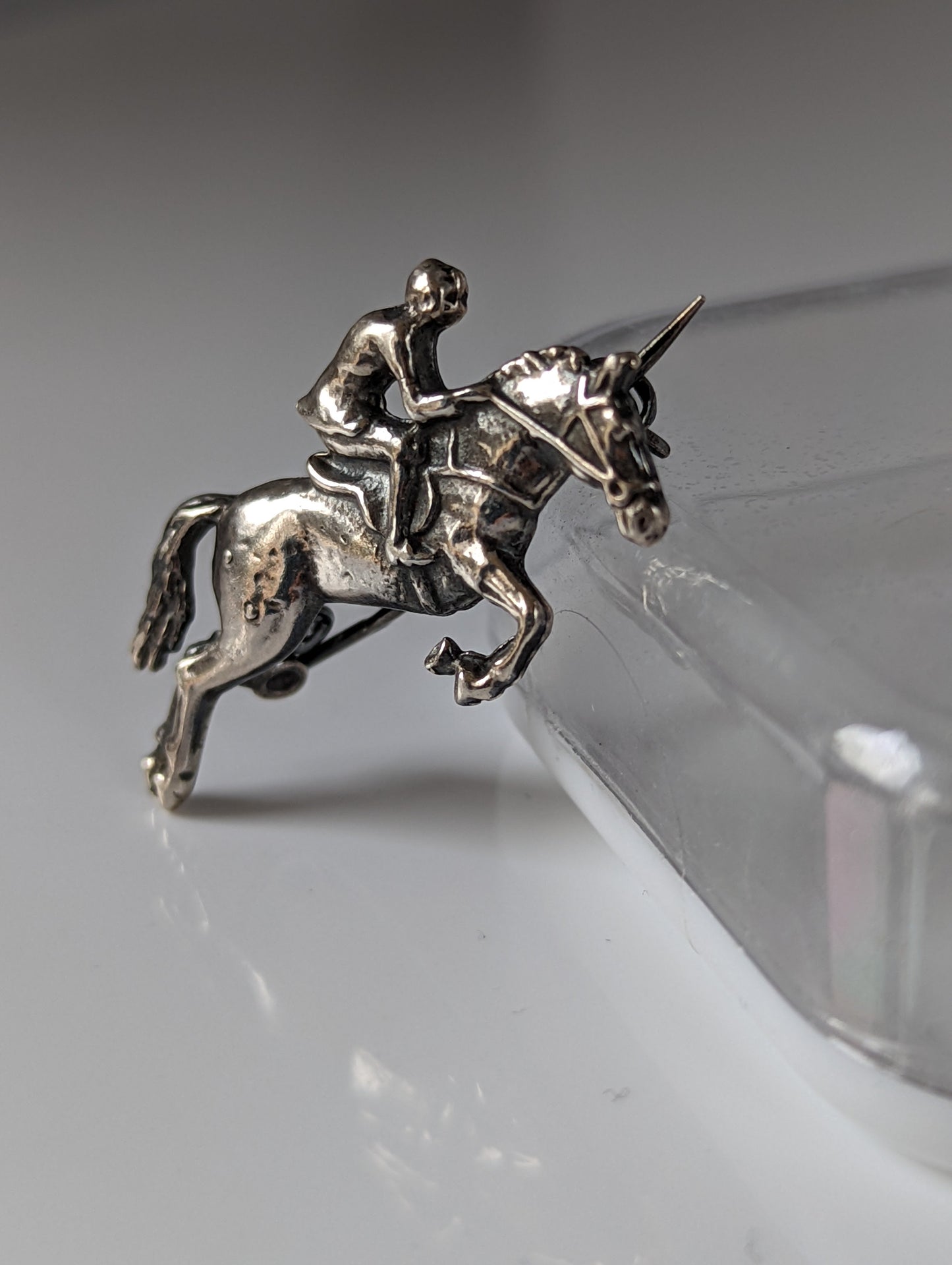 Silver Steed Show Jumper Brooch / Stock Tie Pin