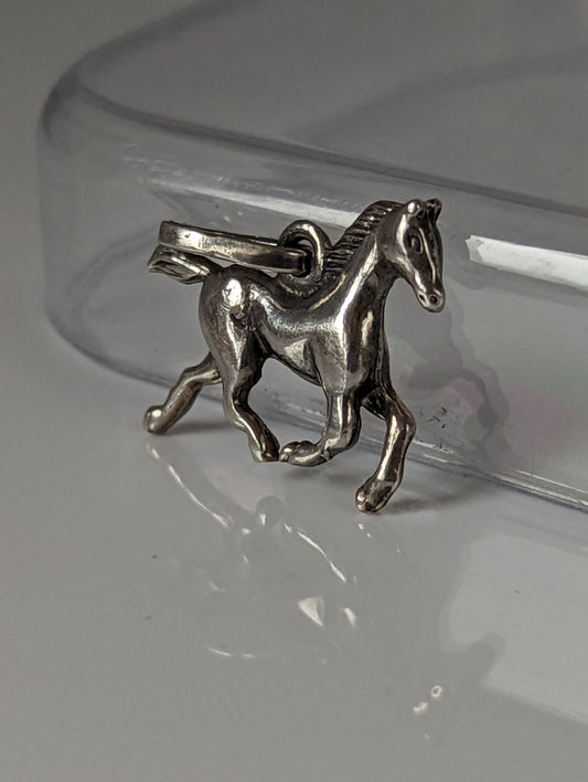 Silver Steed Trotting Horse Silver Pendant