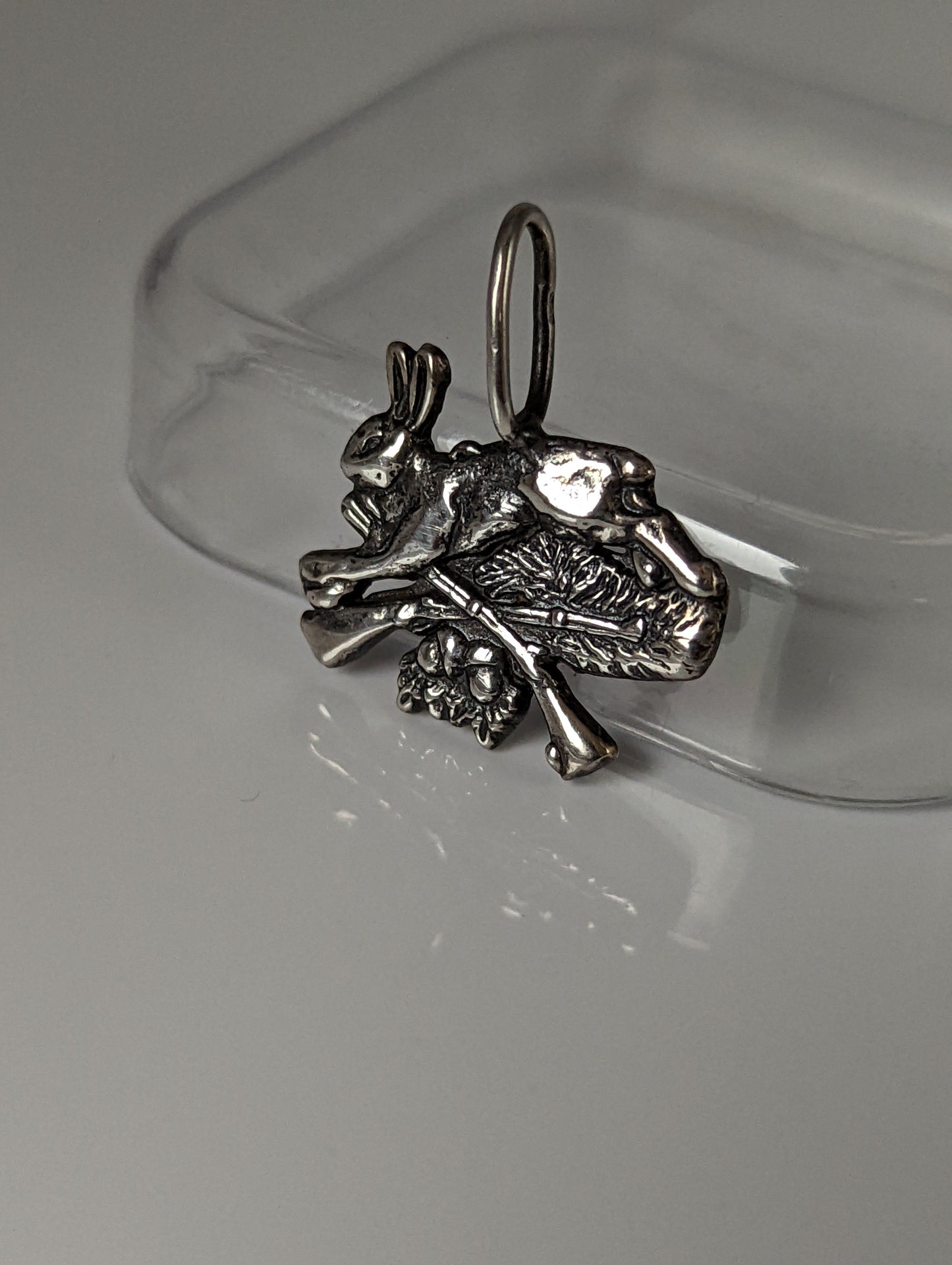 Silver Steed Rabbit Hunting Silver Pendant