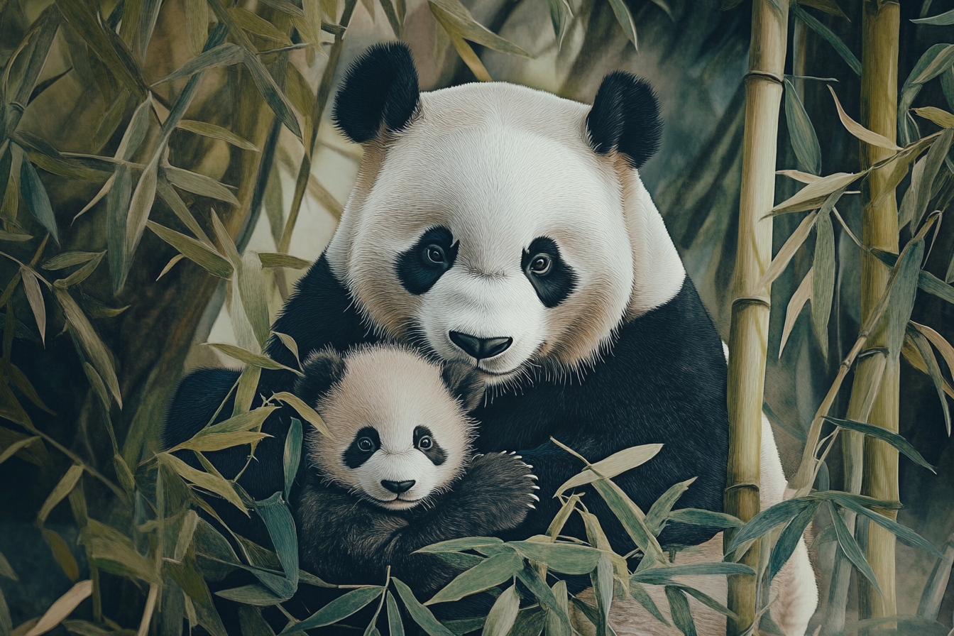 Panda Family Harmony Blanket