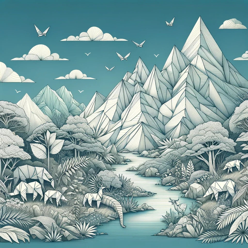 Paper Wilderness Panorama Cotton Cushion