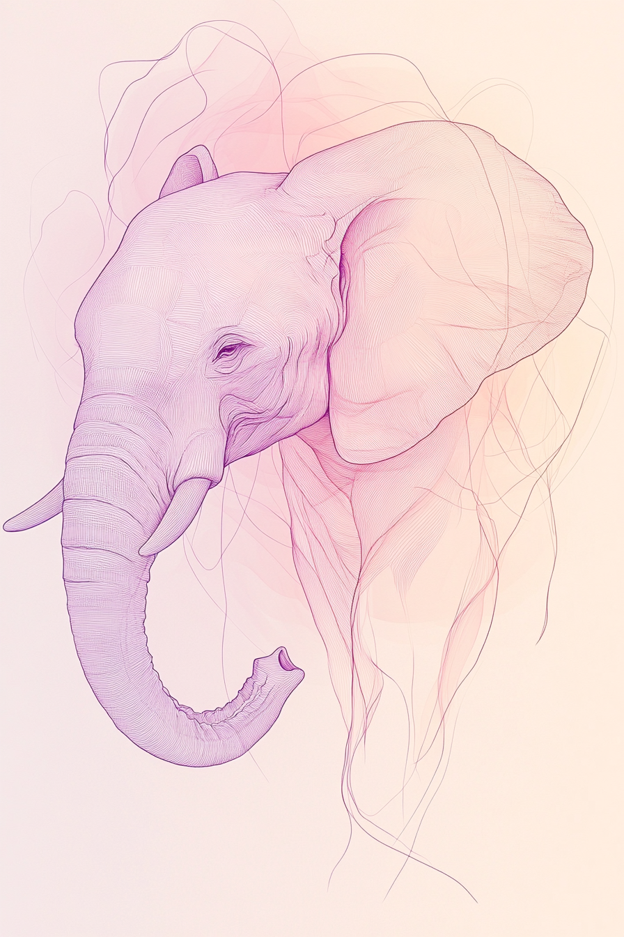 Pastel Elephant Elegance Canvas