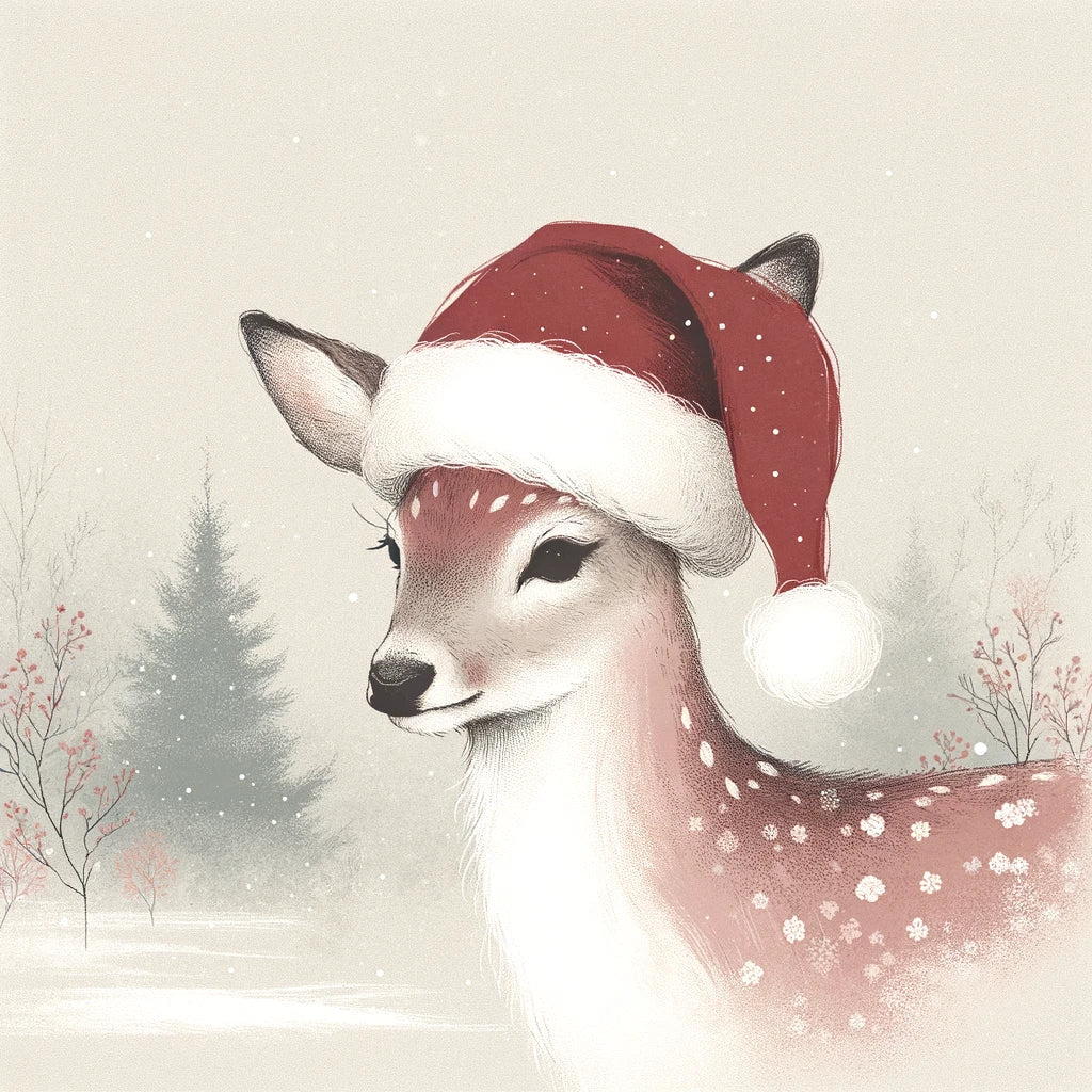 Pastel Holiday Deer Canvas