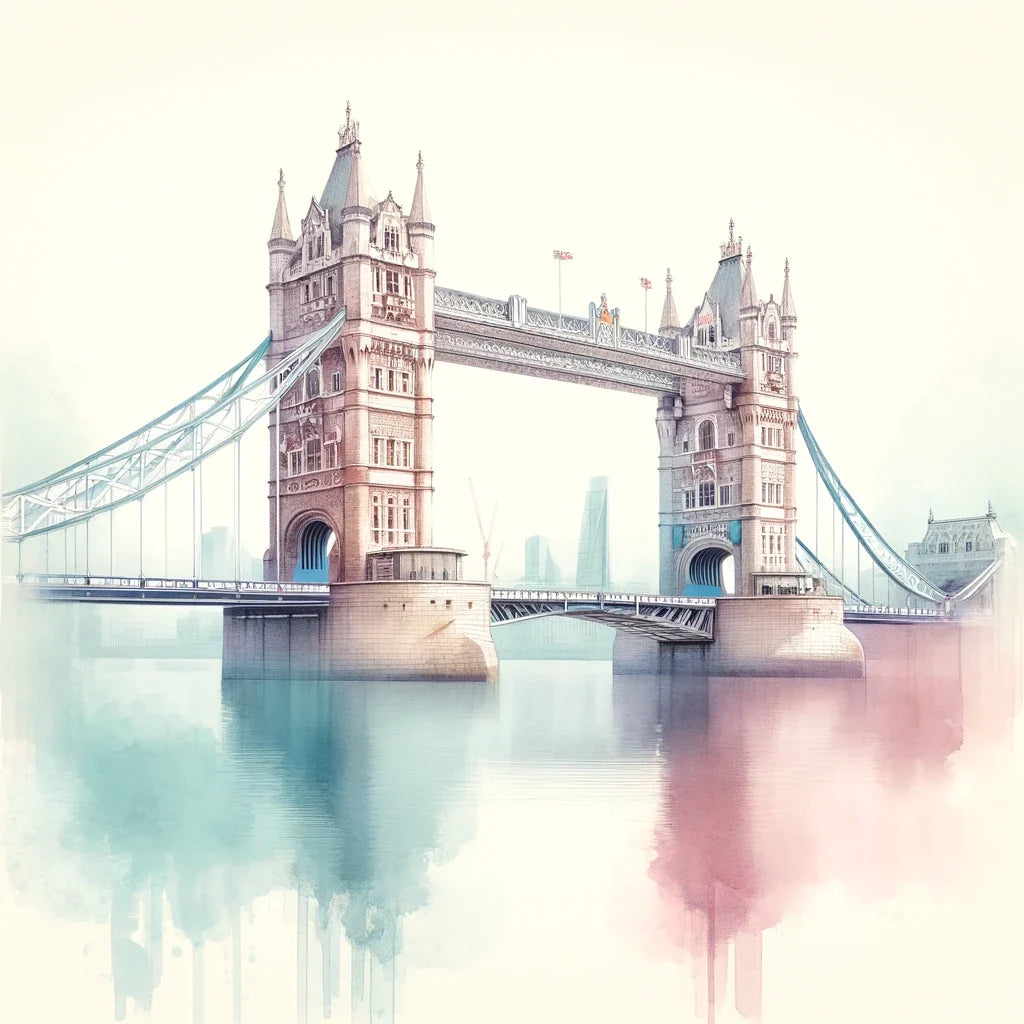 Pastel Modernism London Bridge Cotton Cushion