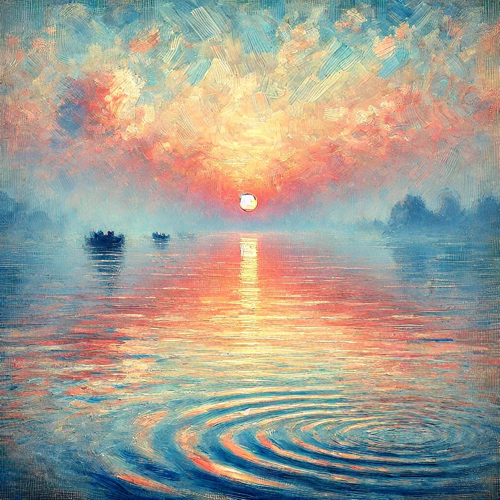 Pastel Sunrise Over Water Canvas