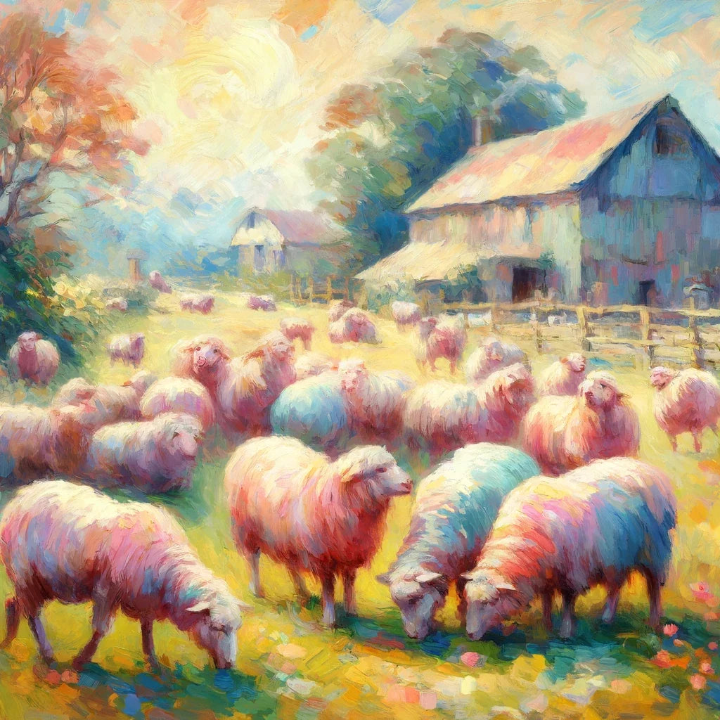 Pastoral Harmony Sheep Canvas
