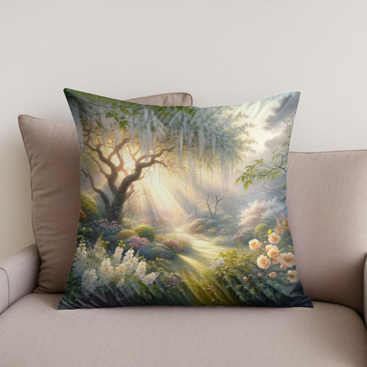 Spring's Dawn Serenity Cotton Cushion
