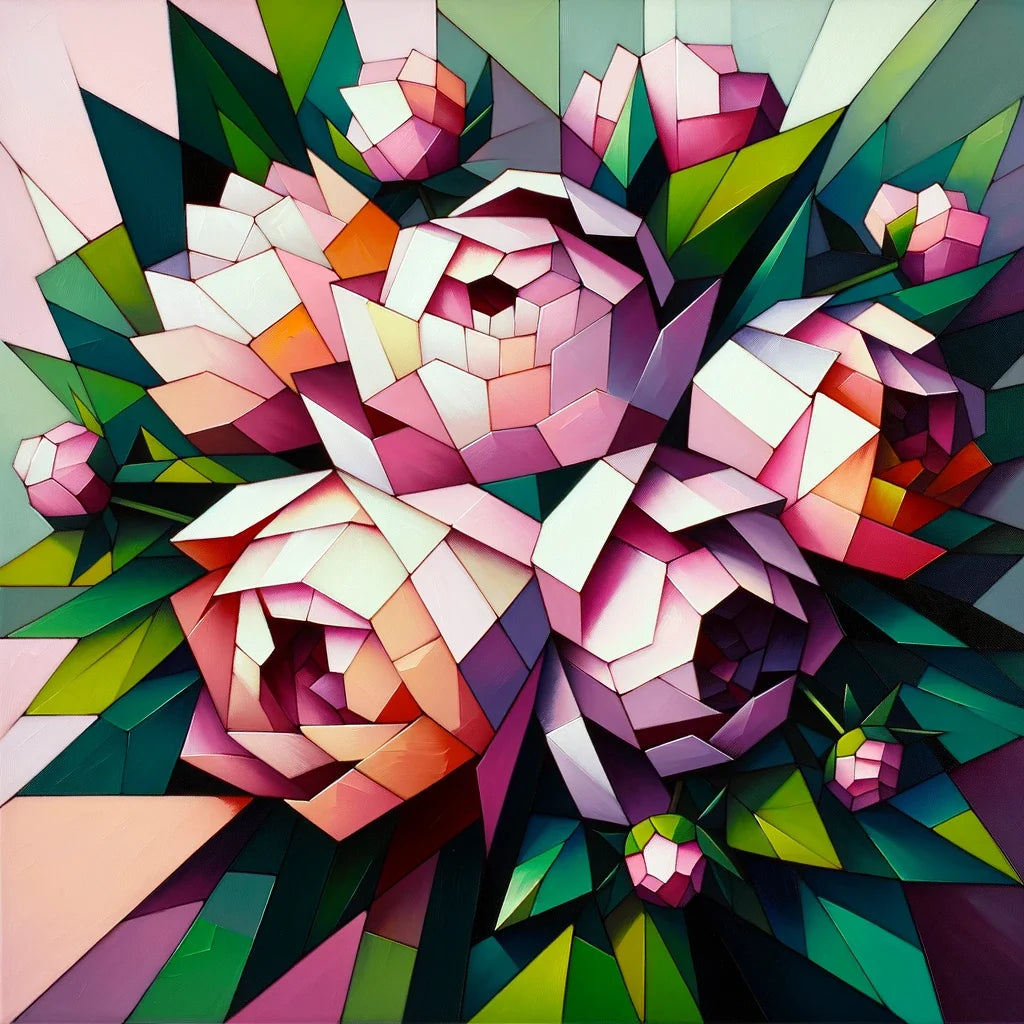 Peony Mosaic Canvas