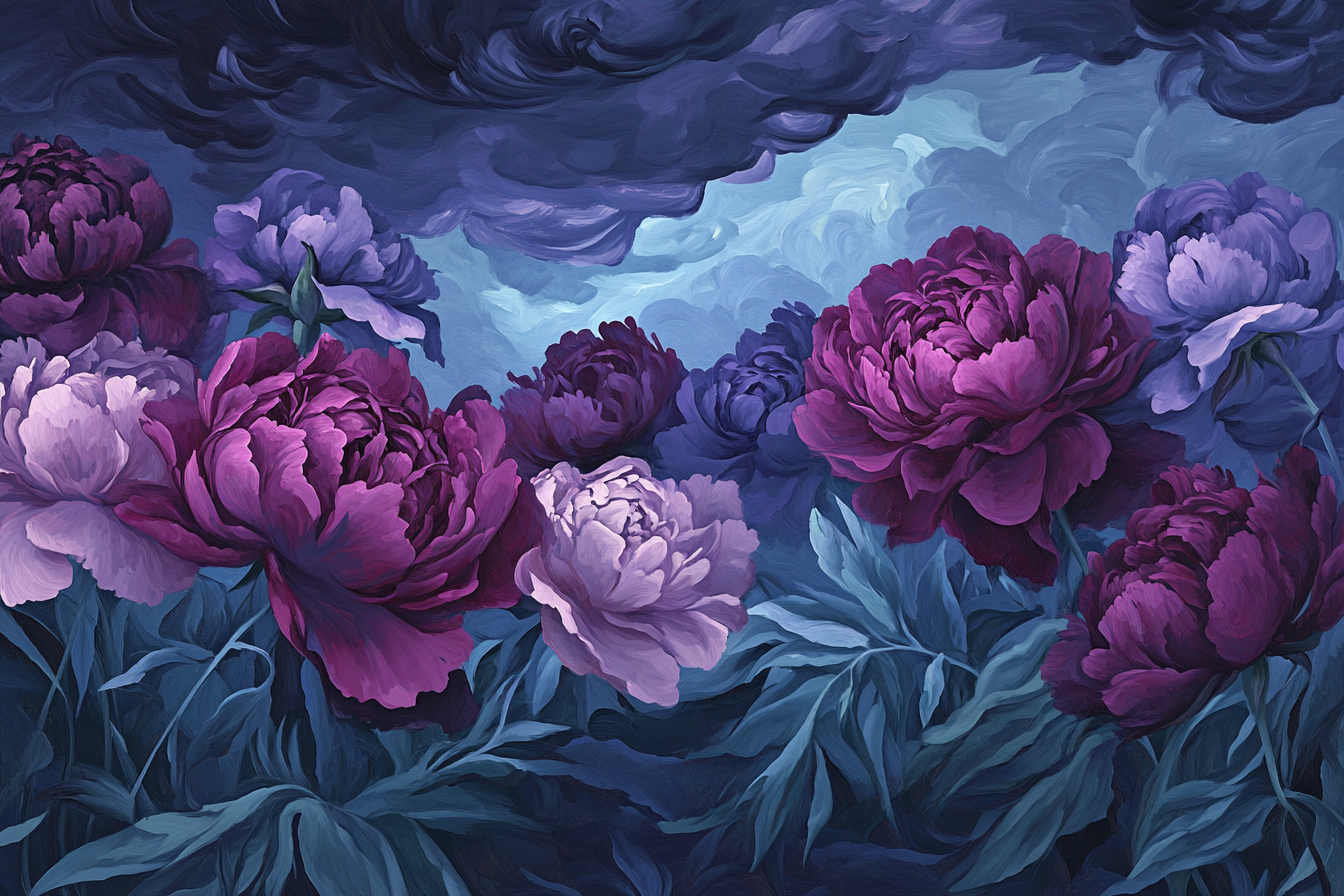 Peony Twilight Canvas