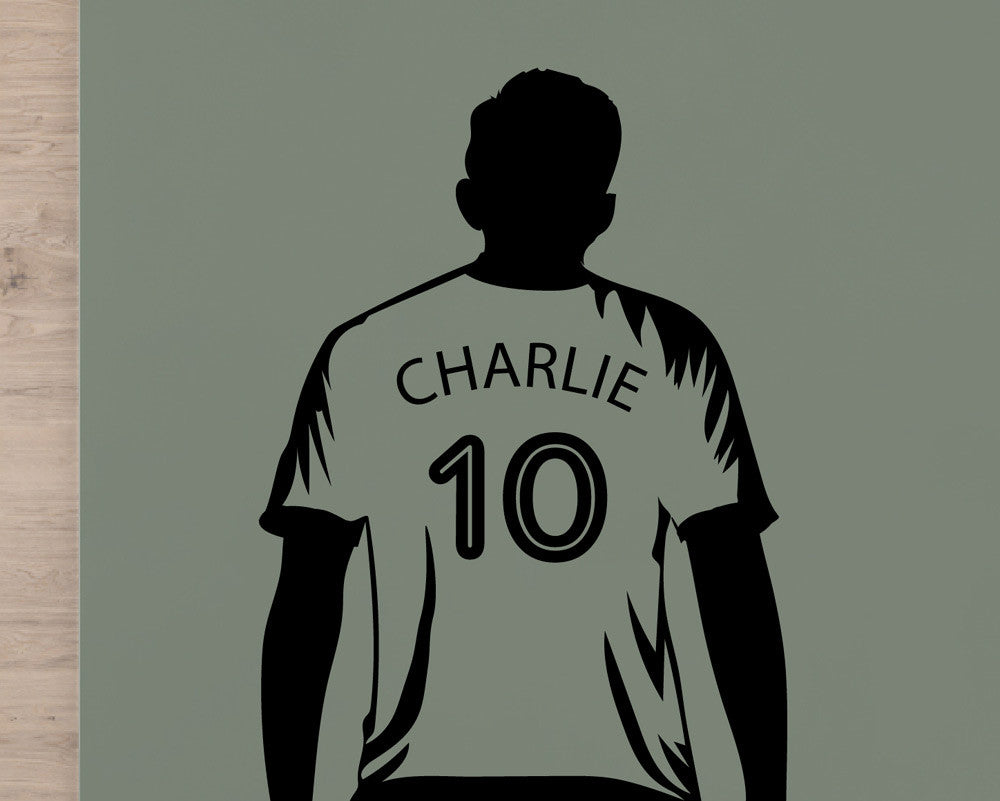 Personalised Footballer Wall Sticker Decal