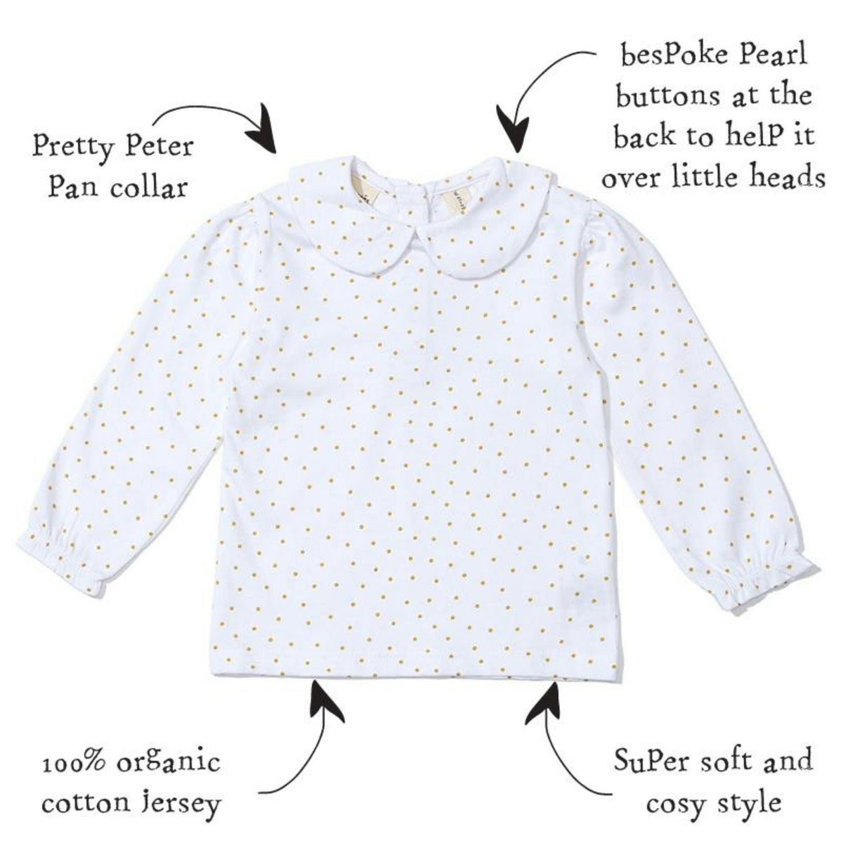 Peter Pan Collar - Gold Dot