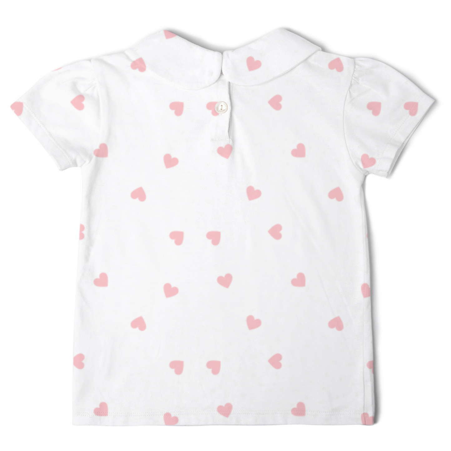 Peter Pan Short Sleeved T-Shirt - Pink Hearts
