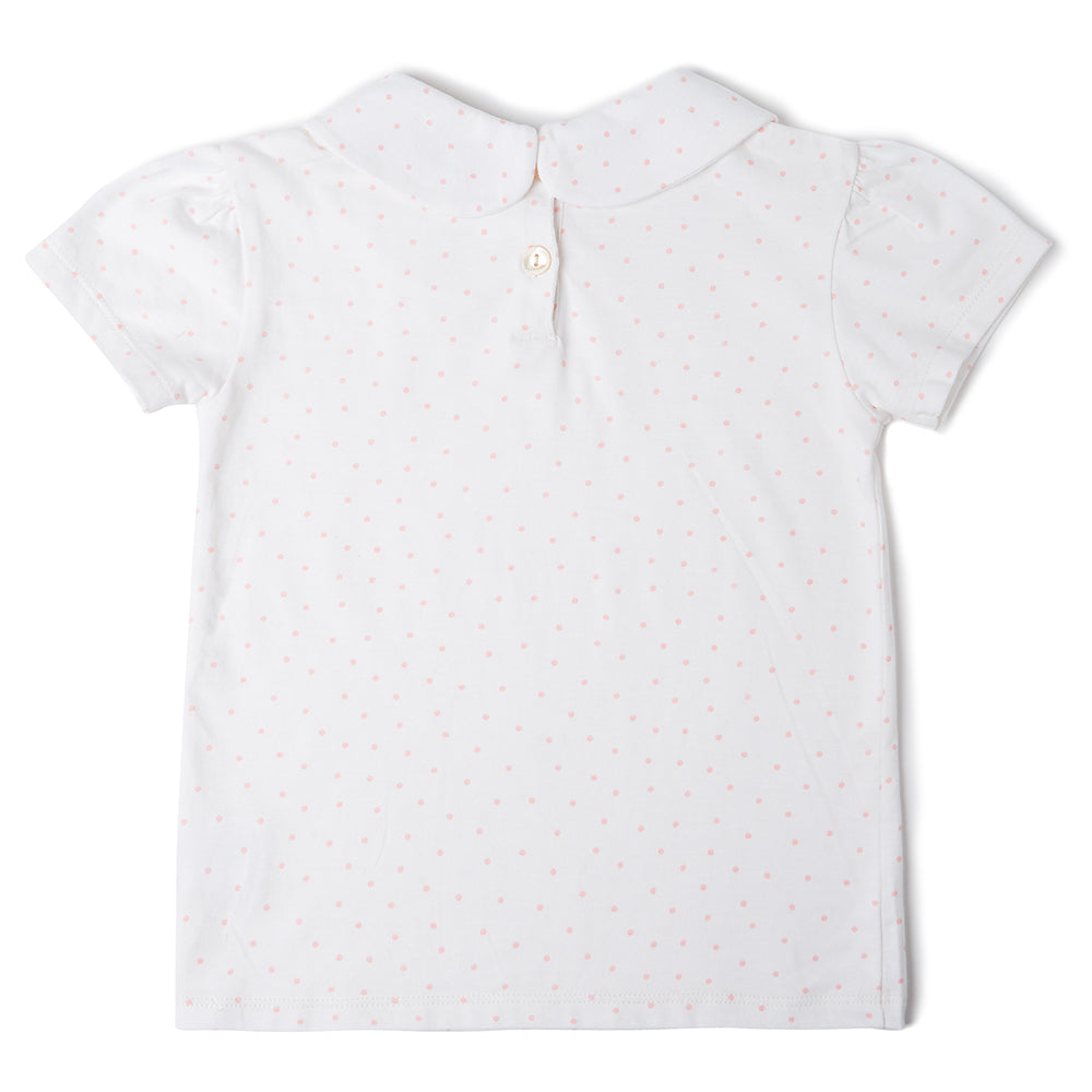 Peter Pan Short Sleeved T-Shirt - Pink Spot
