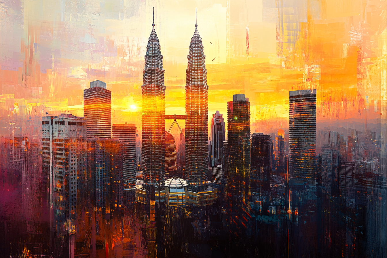 Petronas Towers Twilight Canvas