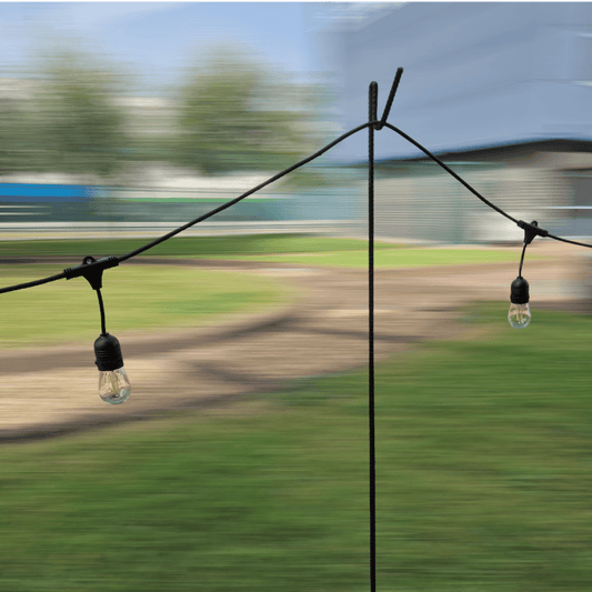 1.24m / 124cm Black Solid Metal Festoon Pole / Shepherds Hook