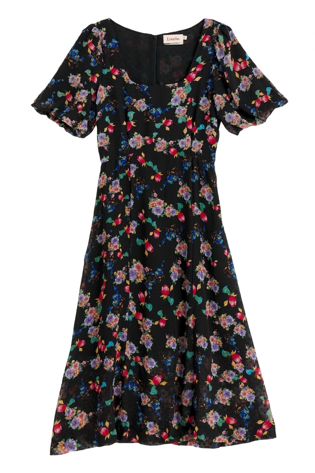 Louche Nadine Carpathian Florals Print Midi Dress