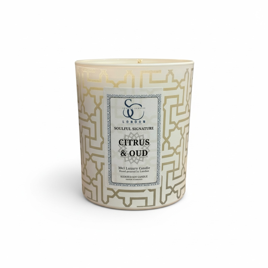 Citrus & Oud – Luxury Soy Candle (30cl)