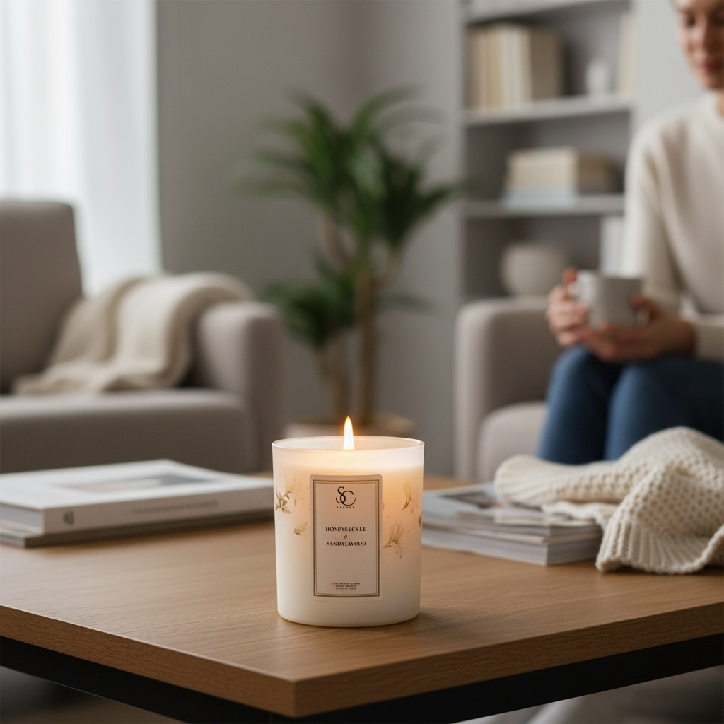 Honeysuckle & Sandalwood – Luxury Soy Candle (30cl)