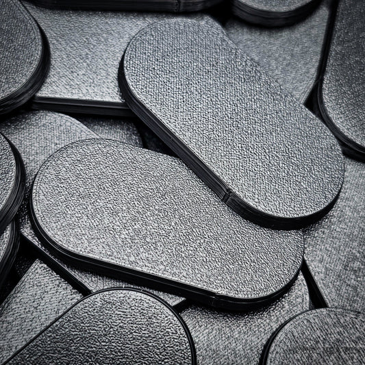 50x25mm Pill Plain Black Plastic Bases 3D Print