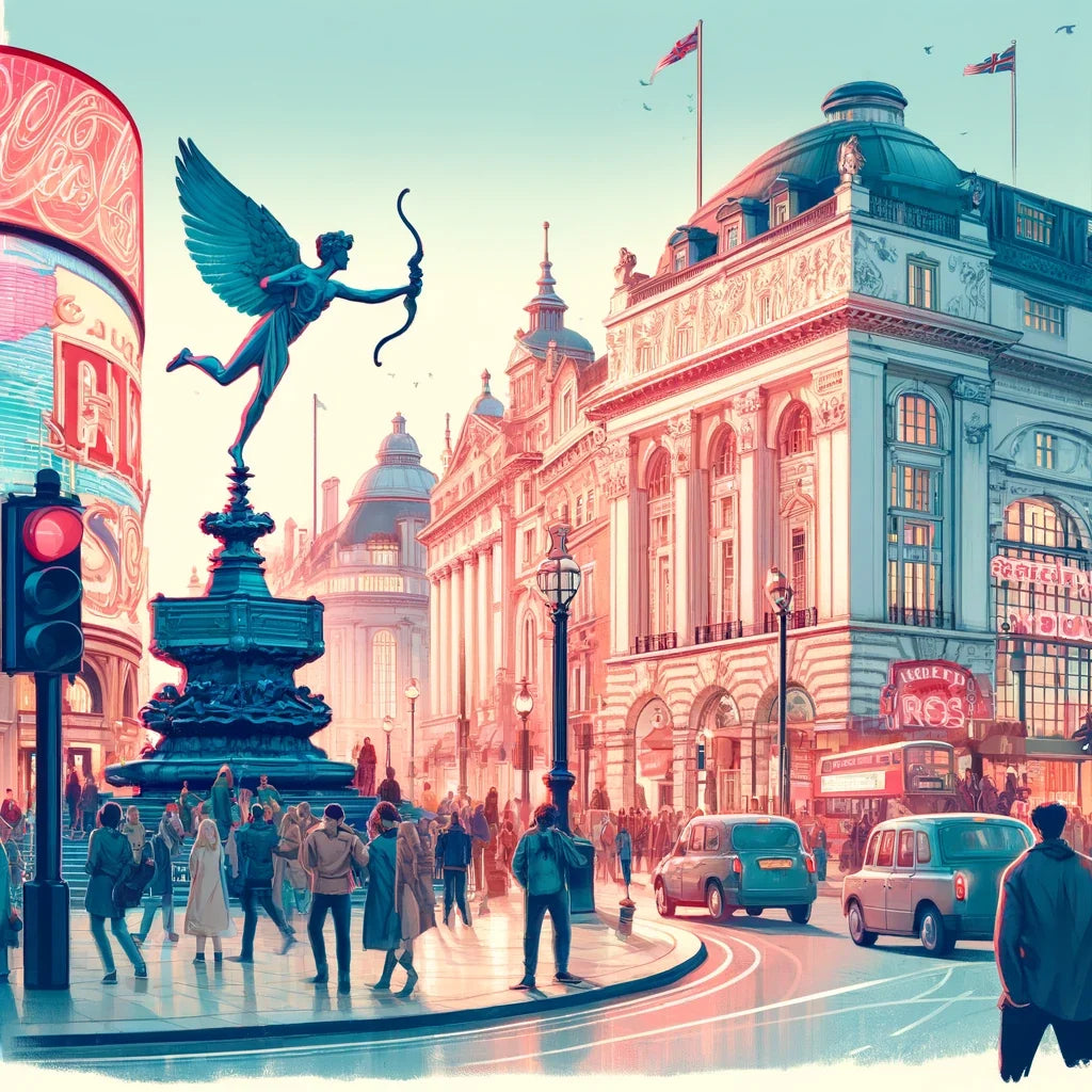 Piccadilly Circus Vibrance Cotton Cushion