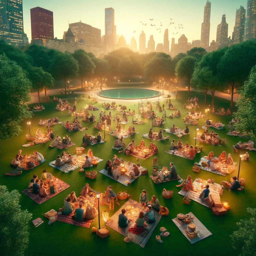 Picnic Sunset in Summer Canvas