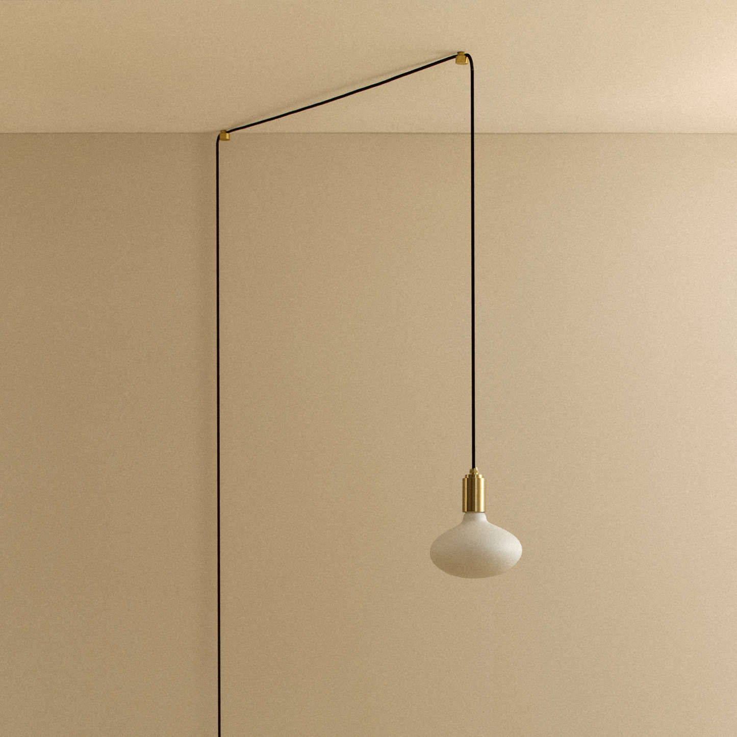 Oval Plug-In Pendant in Brass