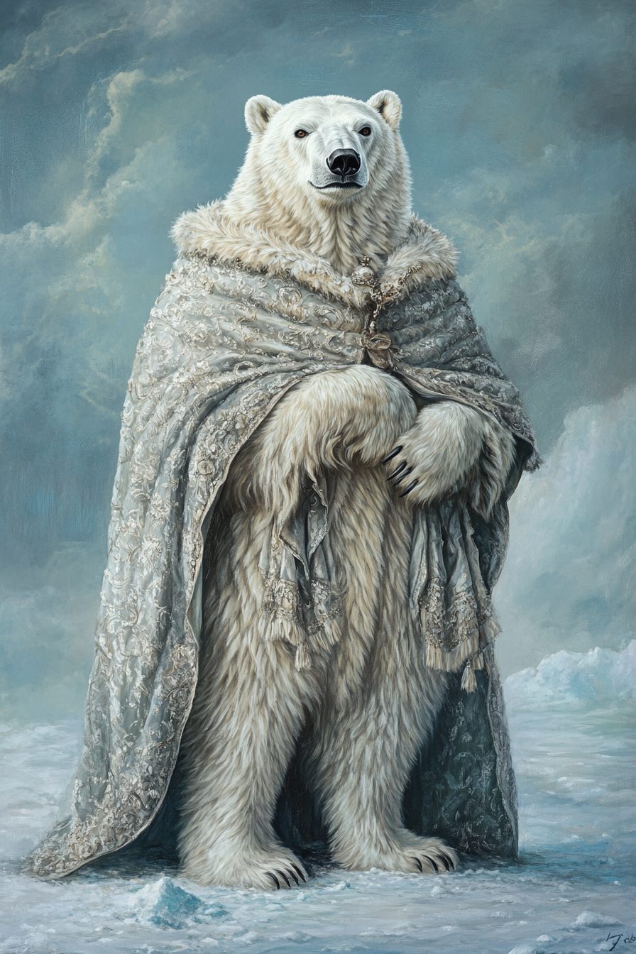 Polar Bear Elegance Canvas