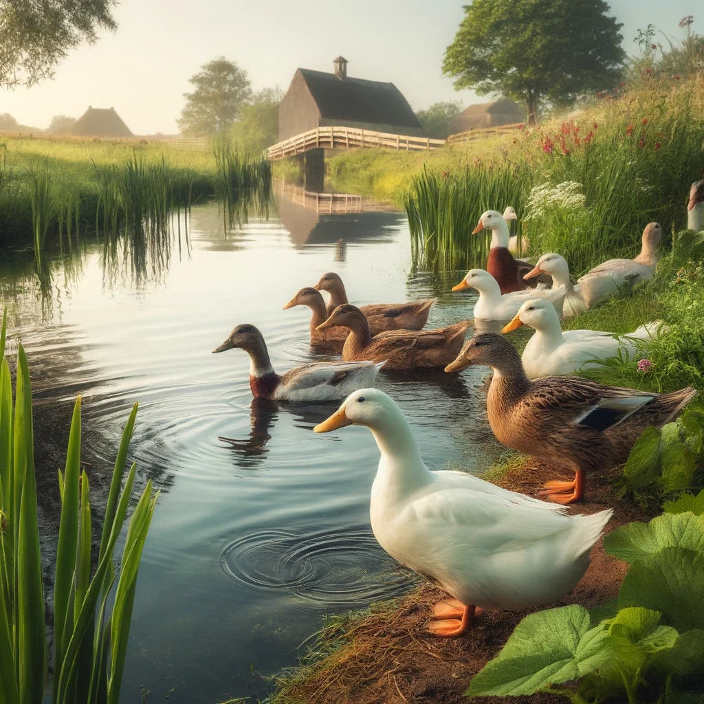 Pondside Ducks Canvas