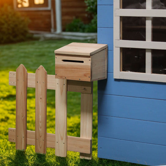 Wooden Postbox and Fence for Kids