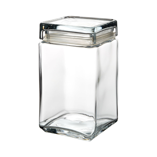 Square Biscotti Glass Jar - 1.5L