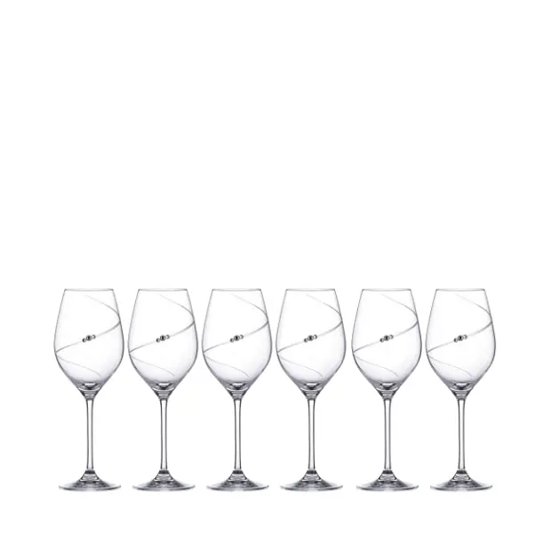 Diamante Wine Glasses - Gift Box of 6