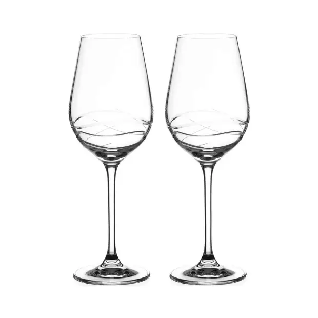 Venice Crystal White Wine Glasses - Pair Set in Gift Box