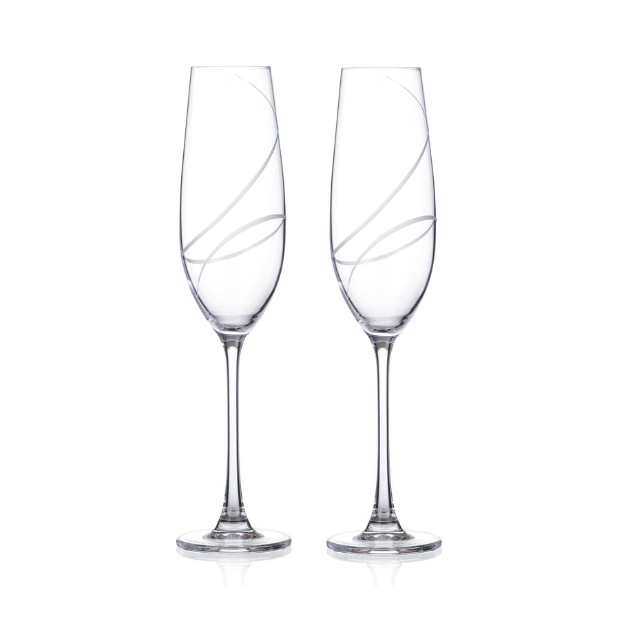 Crystalite Champagne Flutes – Set of 2 - In Gift Box
