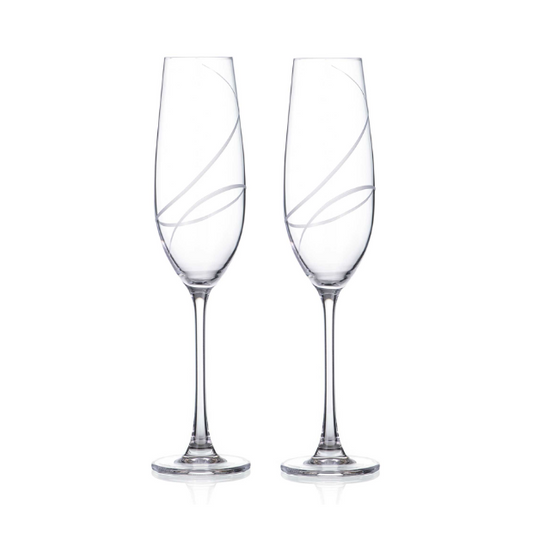 Crystalite Champagne Flutes – Set of 2 - In Gift Box