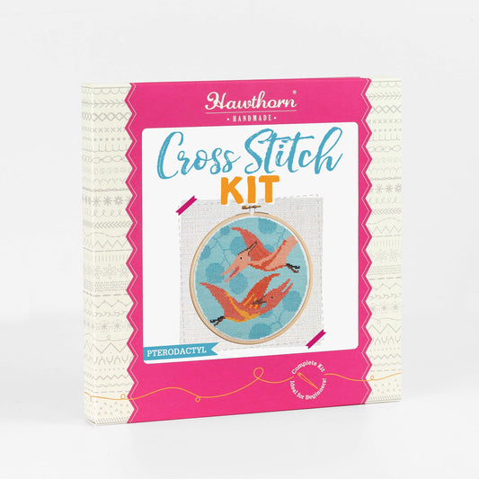'Pterodactyl' Dinosaur Cross Stitch Kit for Beginners