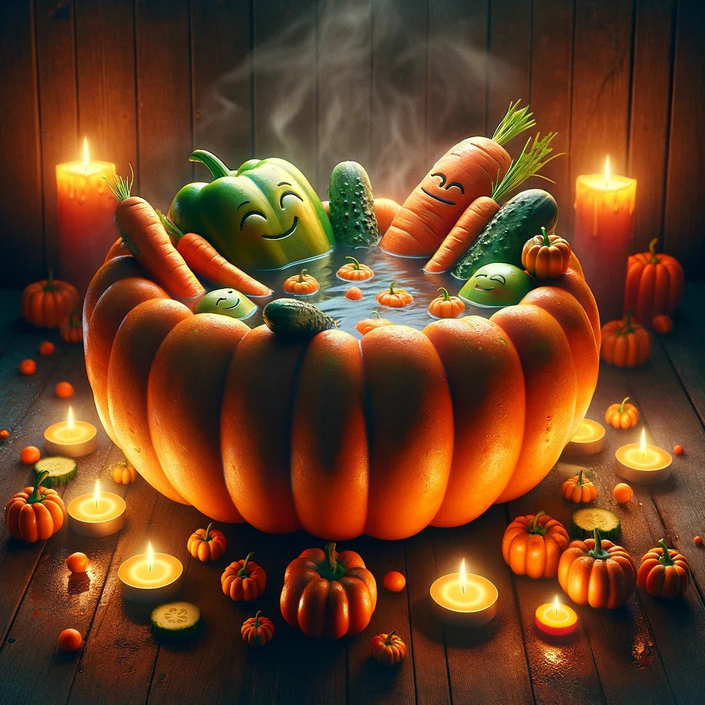 Pumpkin Hot Tub Retreat Canvas