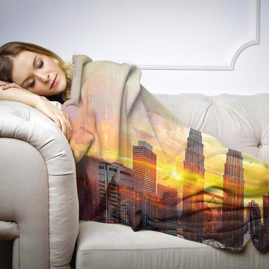 Petronas Towers Twilight Blanket
