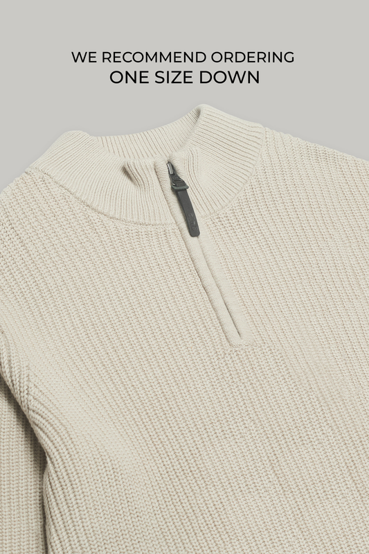 J Hailey Quarter Zip Knit - Putty