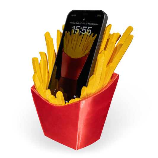 French Fry Phone Stand | 3D Printed Snack Mobile Holder for iPhone & Android