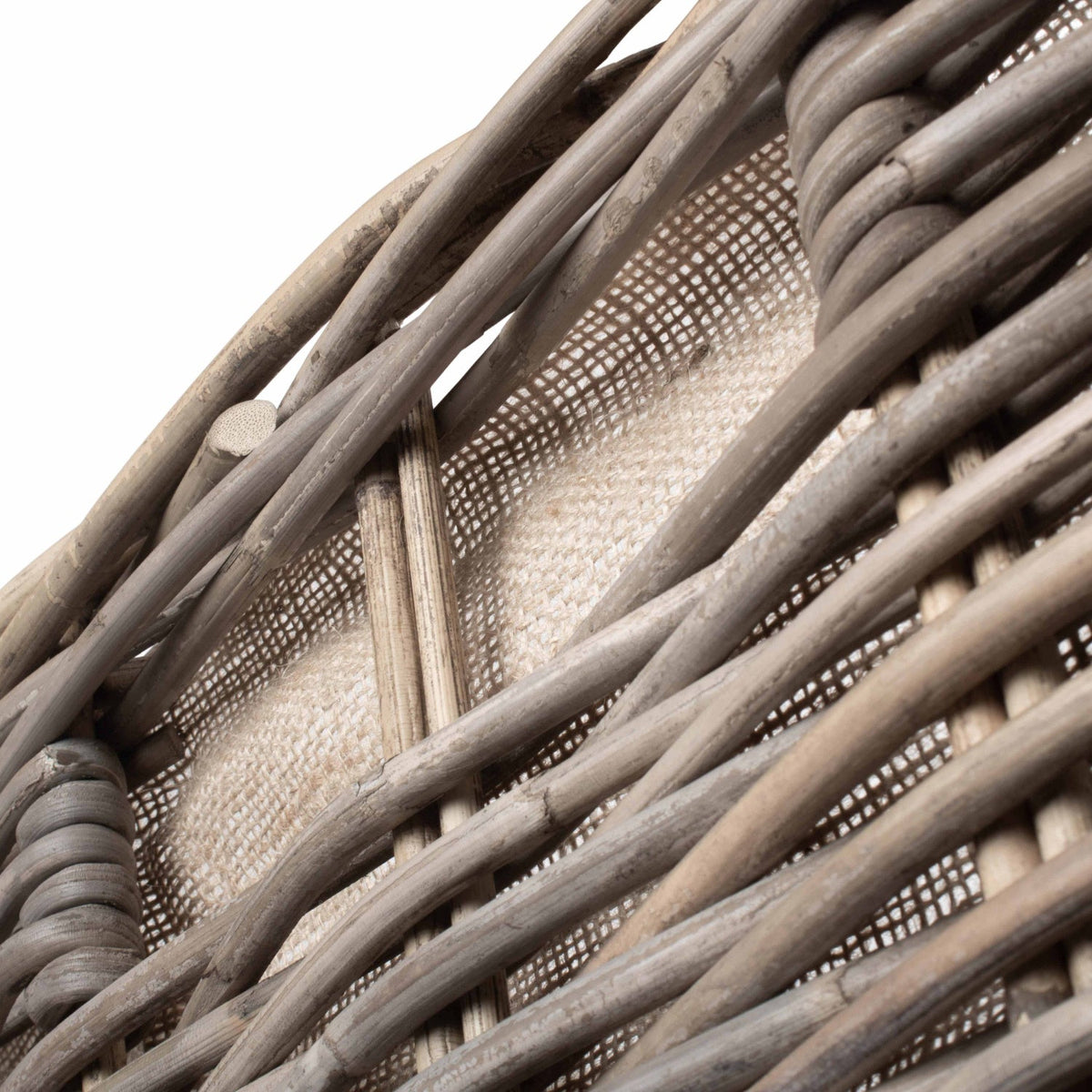 Large Under Bench Basket With Hessian Lining