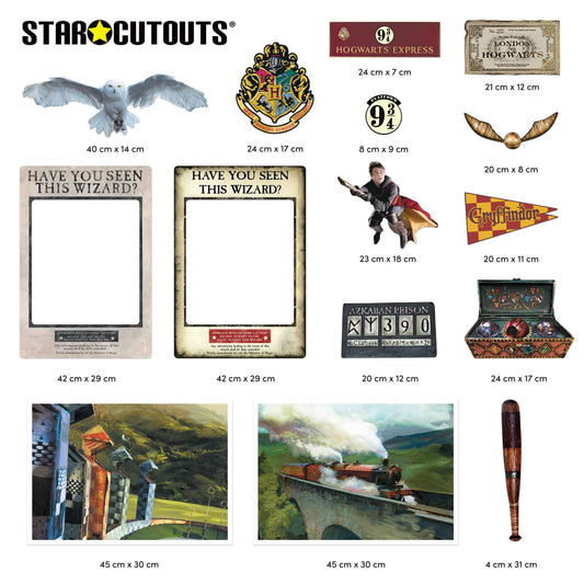 RD020 Harry Potter Room Decor Pack 15 PCs Includes Golden Snitch, Prisoner of Azkaban Selfie Frame, Hogwarts Express Ticket & More