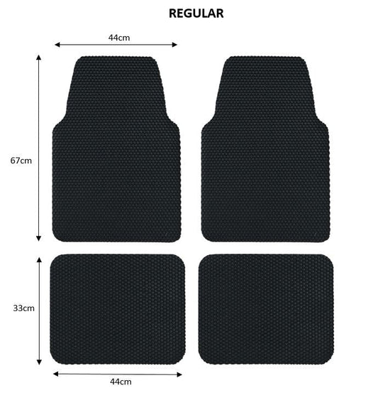 Nicoman Universal Hex Dirt Catcher Anti-Slip Car Floor Mats 4pc - Regular