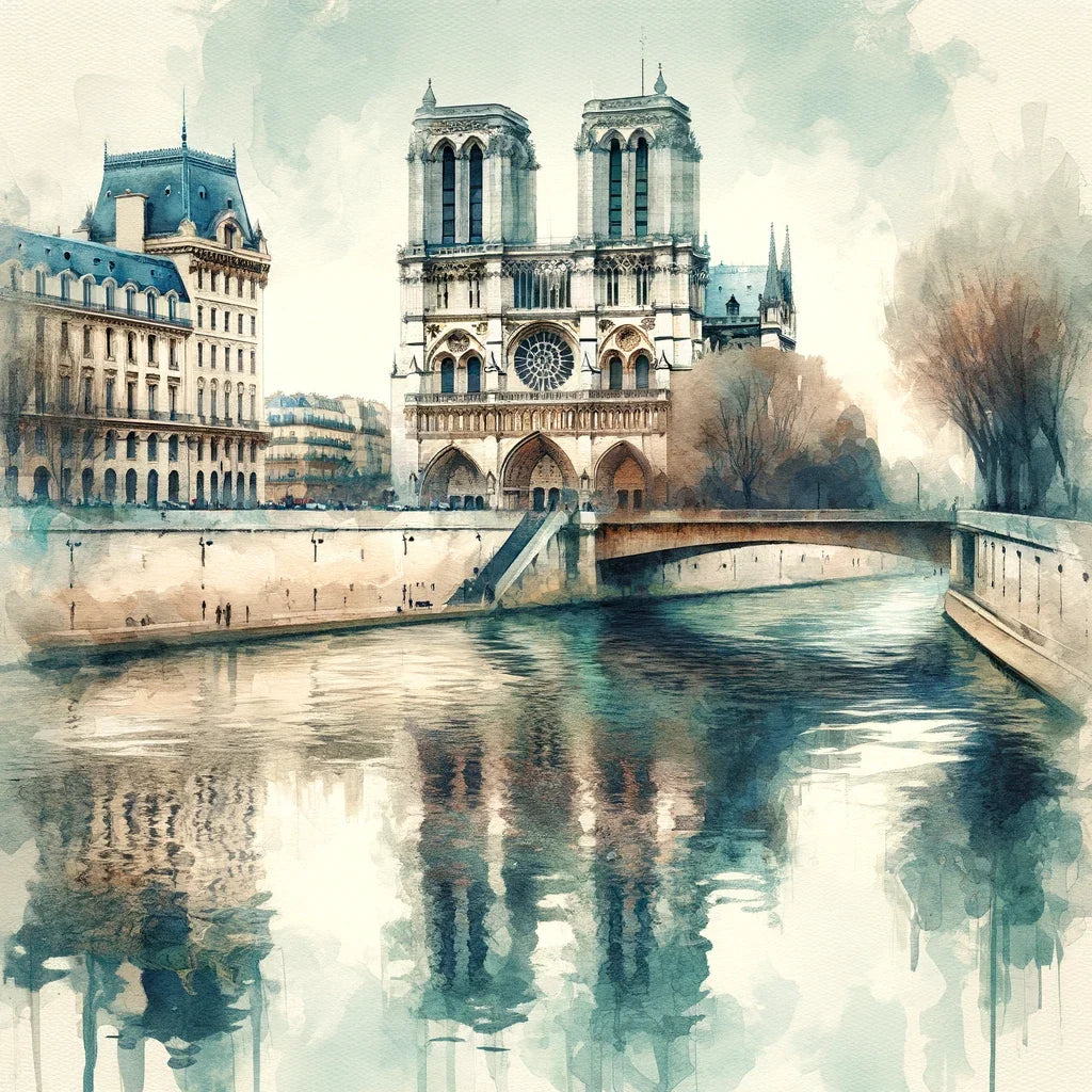 Reflections of Paris Notre-Dame Canvas