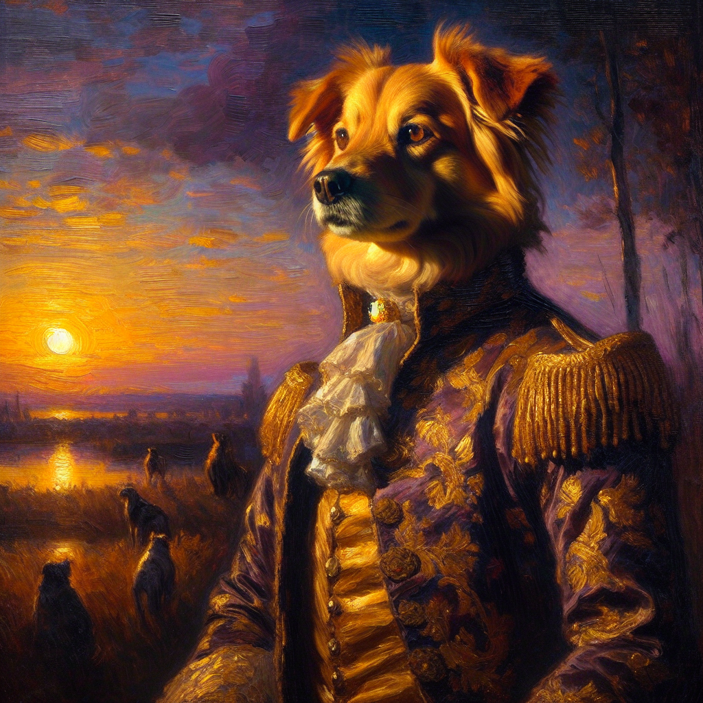 Regal Canine Sunset Majesty Canvas