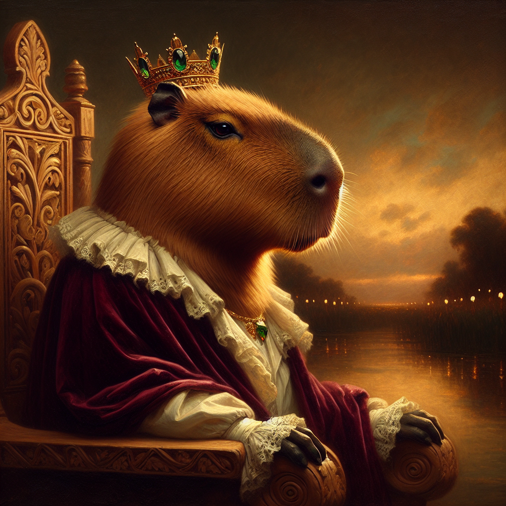 Regal Capybara Twilight Canvas