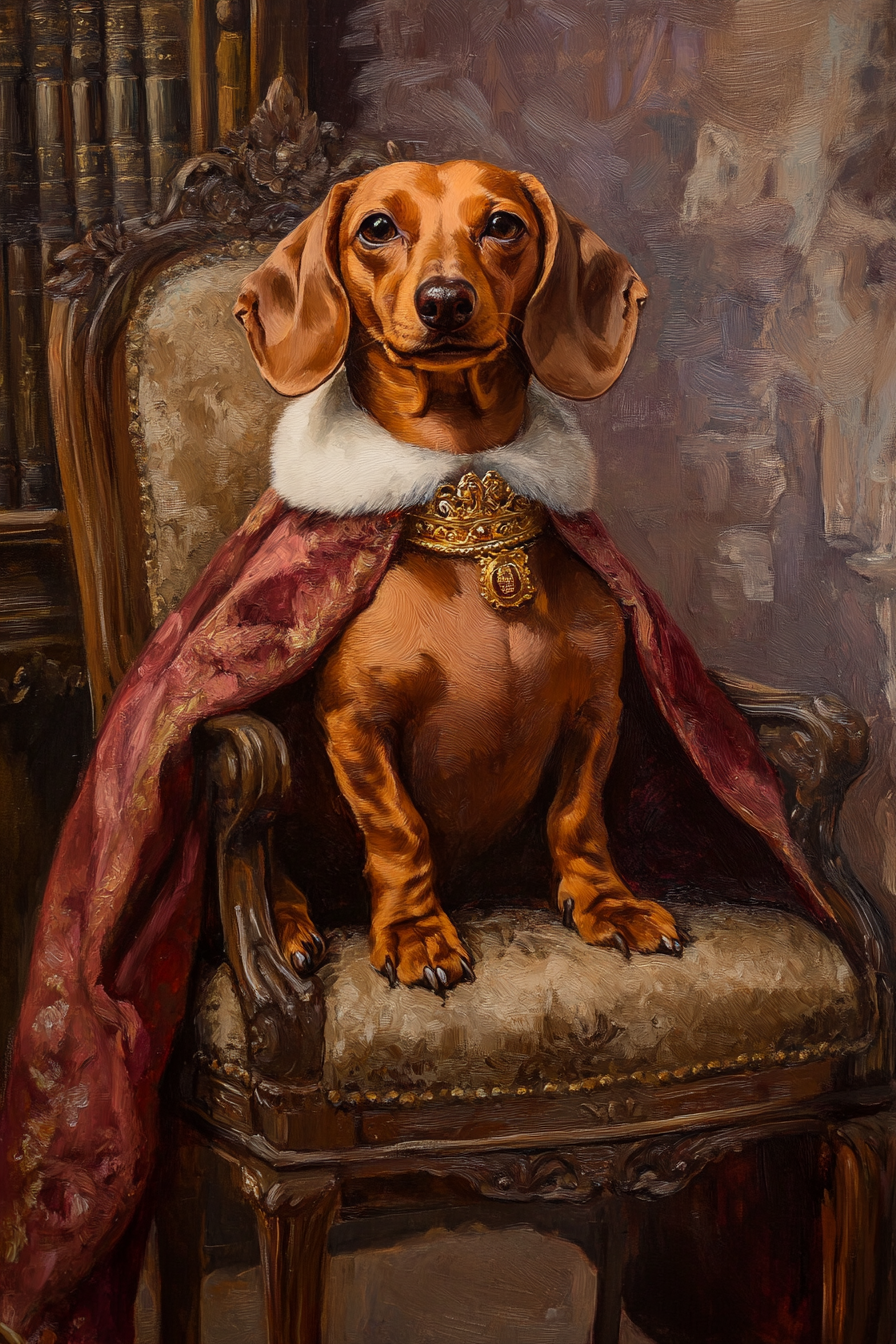 Regal Dachshund Twilight Canvas